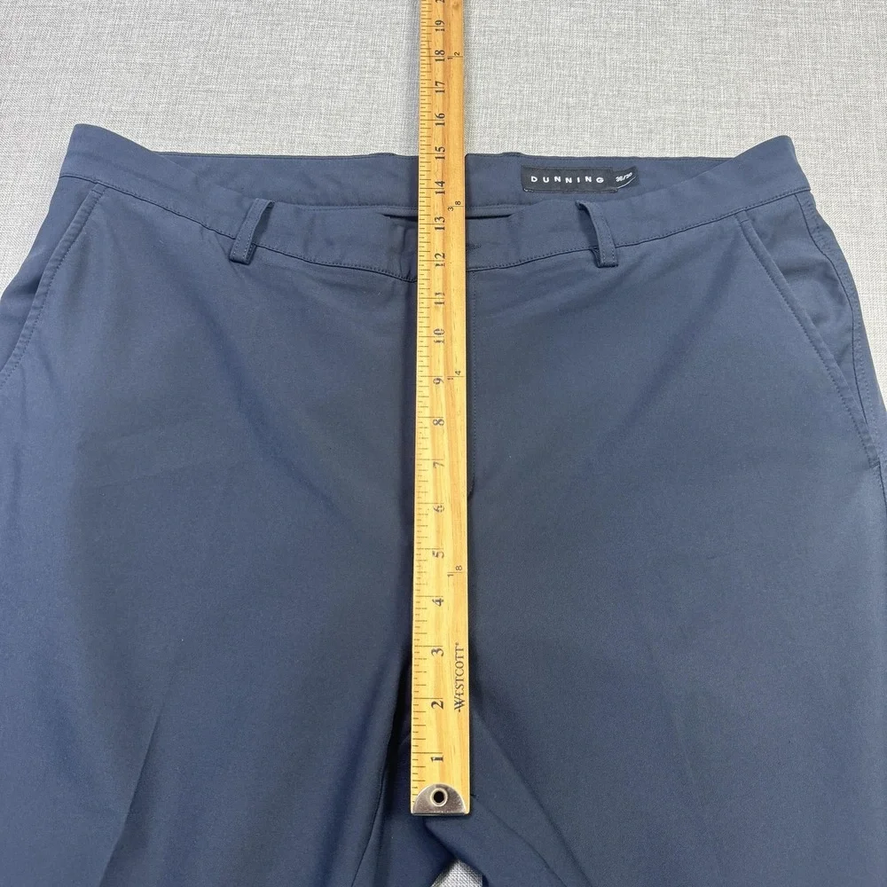 Dunning Golf Pants Mens 36x30 Blue Dress Pants Straight‎ Leg Microfiber Stretch